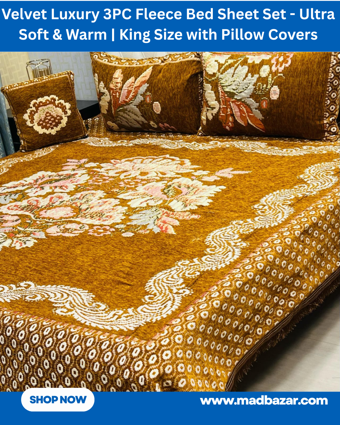 Mustad & pink Velvet Luxury 3PC Fleece Bed Sheet Set – Ultra Soft & Warm