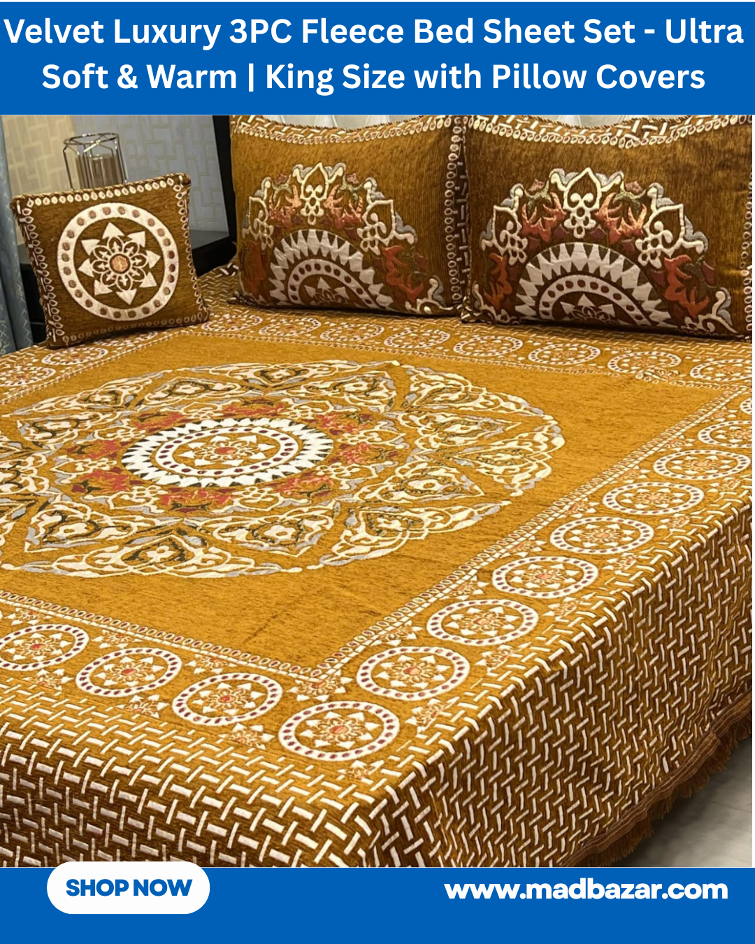 Mustad & White Velvet Luxury 3PC Fleece Bed Sheet Set – Ultra Soft & Warm