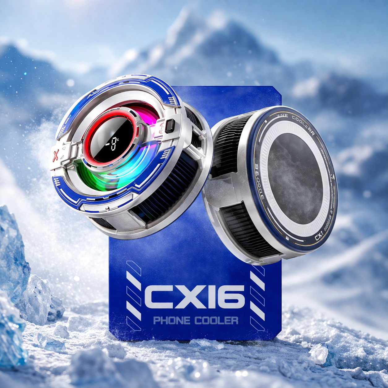 CX16 Magnetic RGB Mobile Phone Cooler – Fast Cooling Gaming Radiator for Smartphones