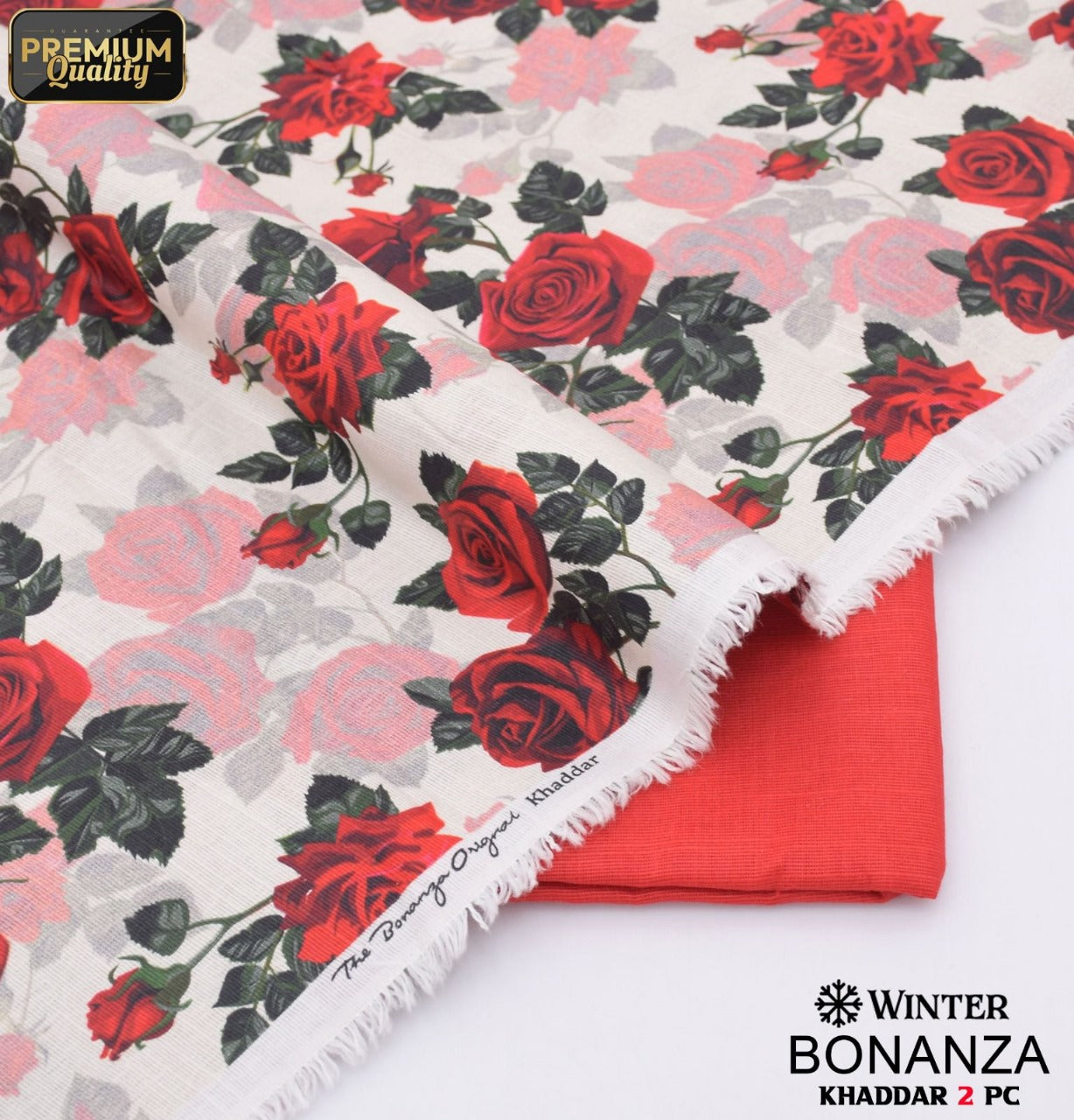 Red bloomcore suit | Khaddar 2pc | Bonanza's winter collection