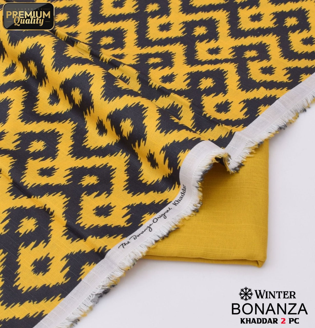 Yellow and black chevron design | Bonanza | 2pcs khaddar collection