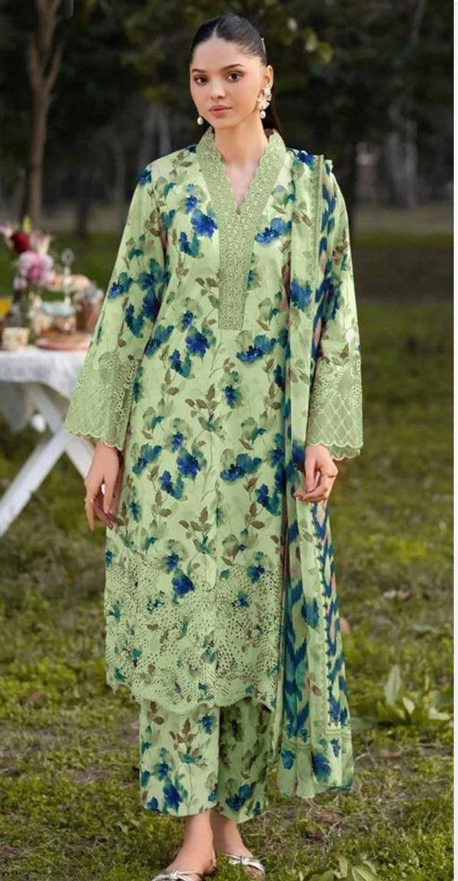 Sea green 3-Piece Khaddar Suit – Bin Saeed | Winter Luxe Collection