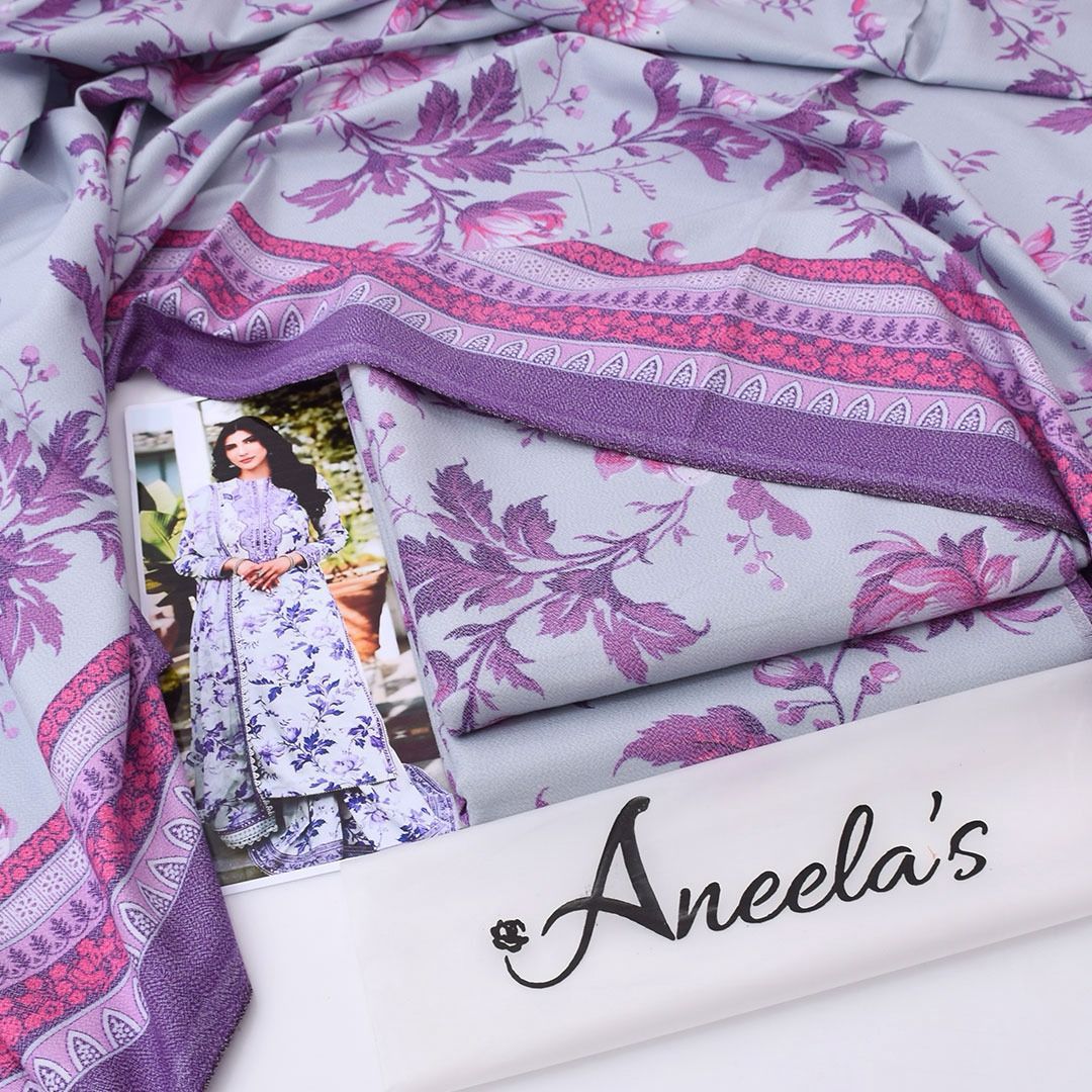 Lilac Aneela's Dhanak 3-Piece Suit – Winter Collection