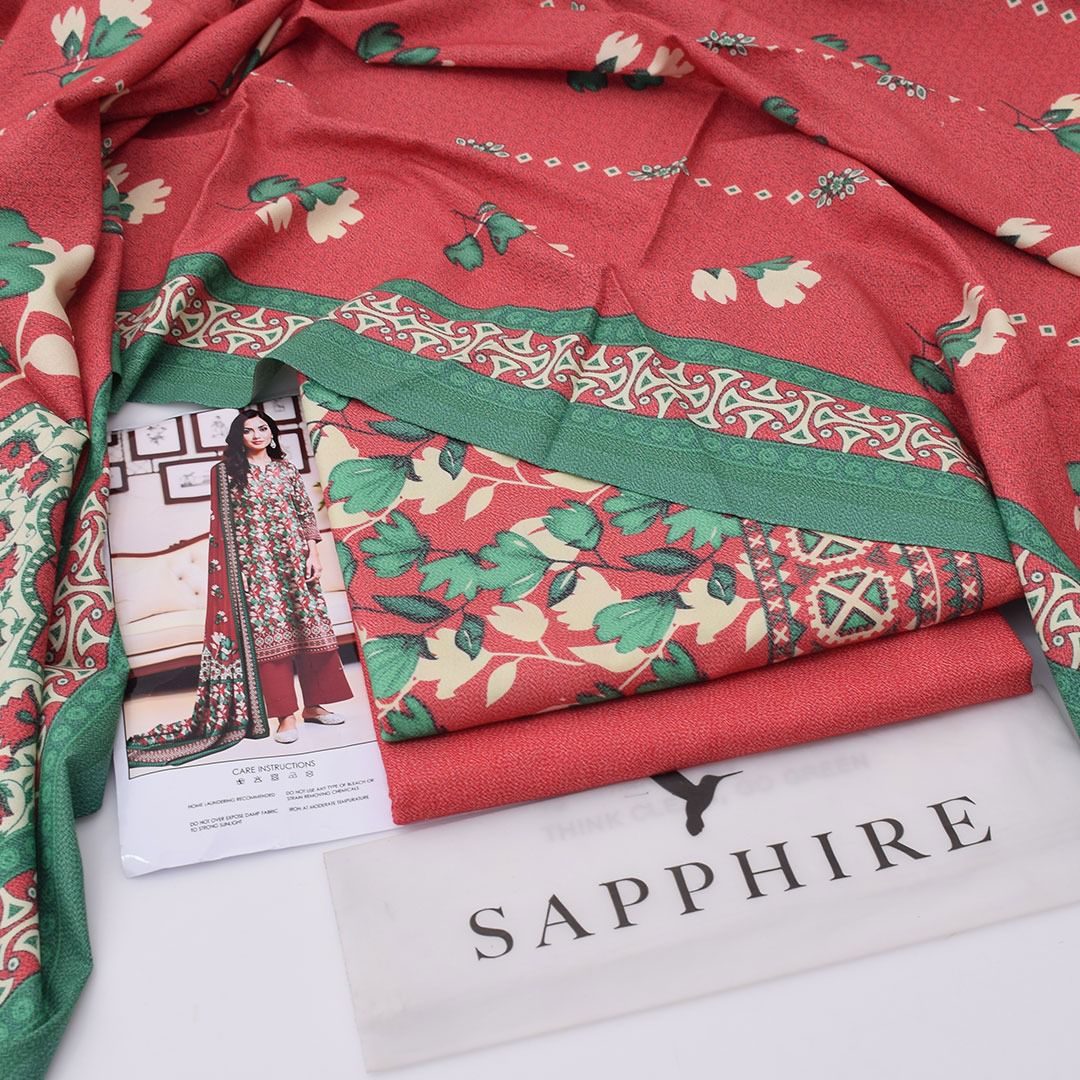 PEACH SAPPHIRE Dhanak 3-Piece Suit – Winter Collection