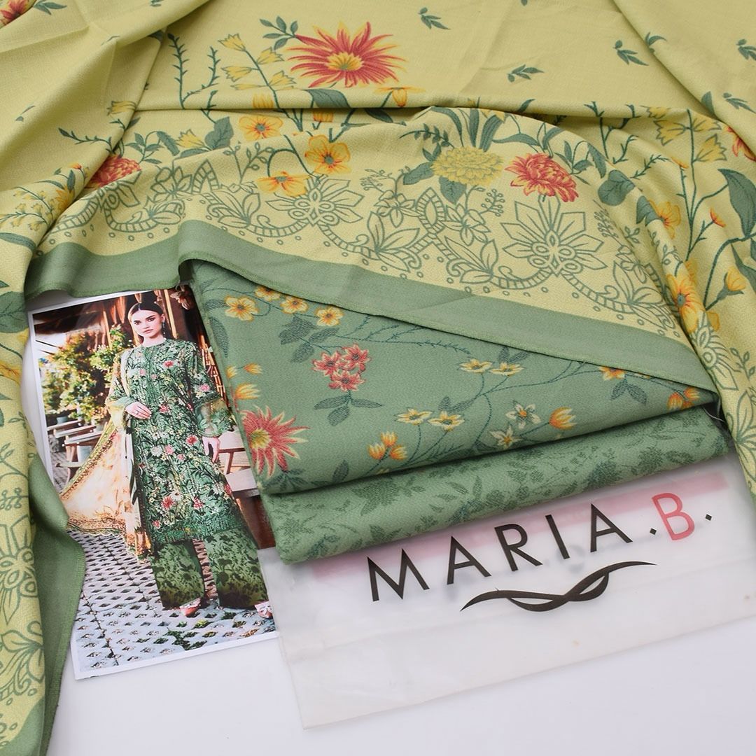 Sea green MARIA.B Dhanak 3-Piece Suit – Winter Collection