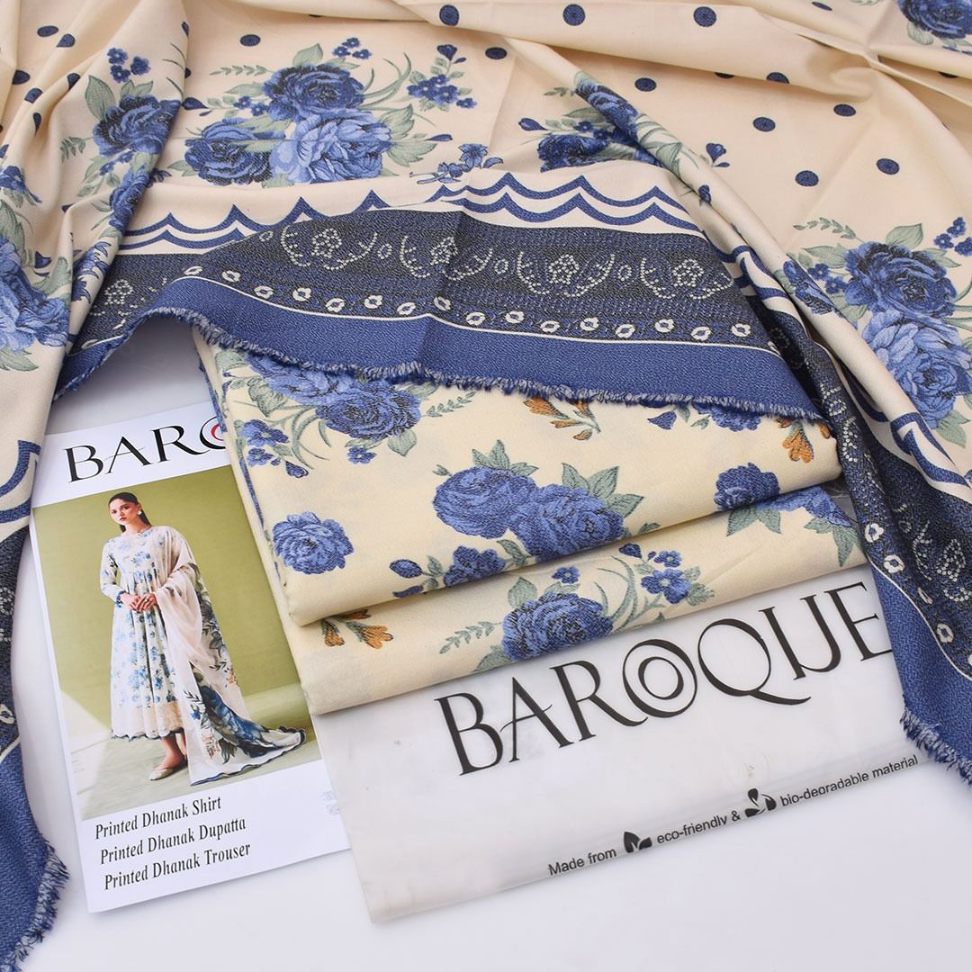 White BAROQUE Dhanak 3-Piece Suit – Winter Collection