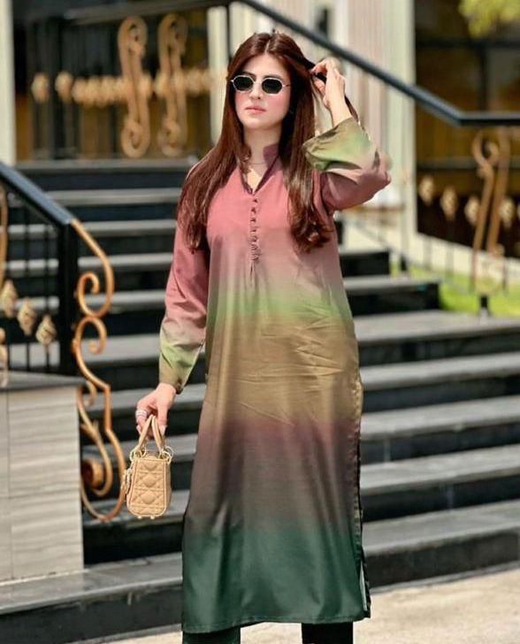 Peach Tie & Dye Digital Printed 3PC Shamooz Silk Set