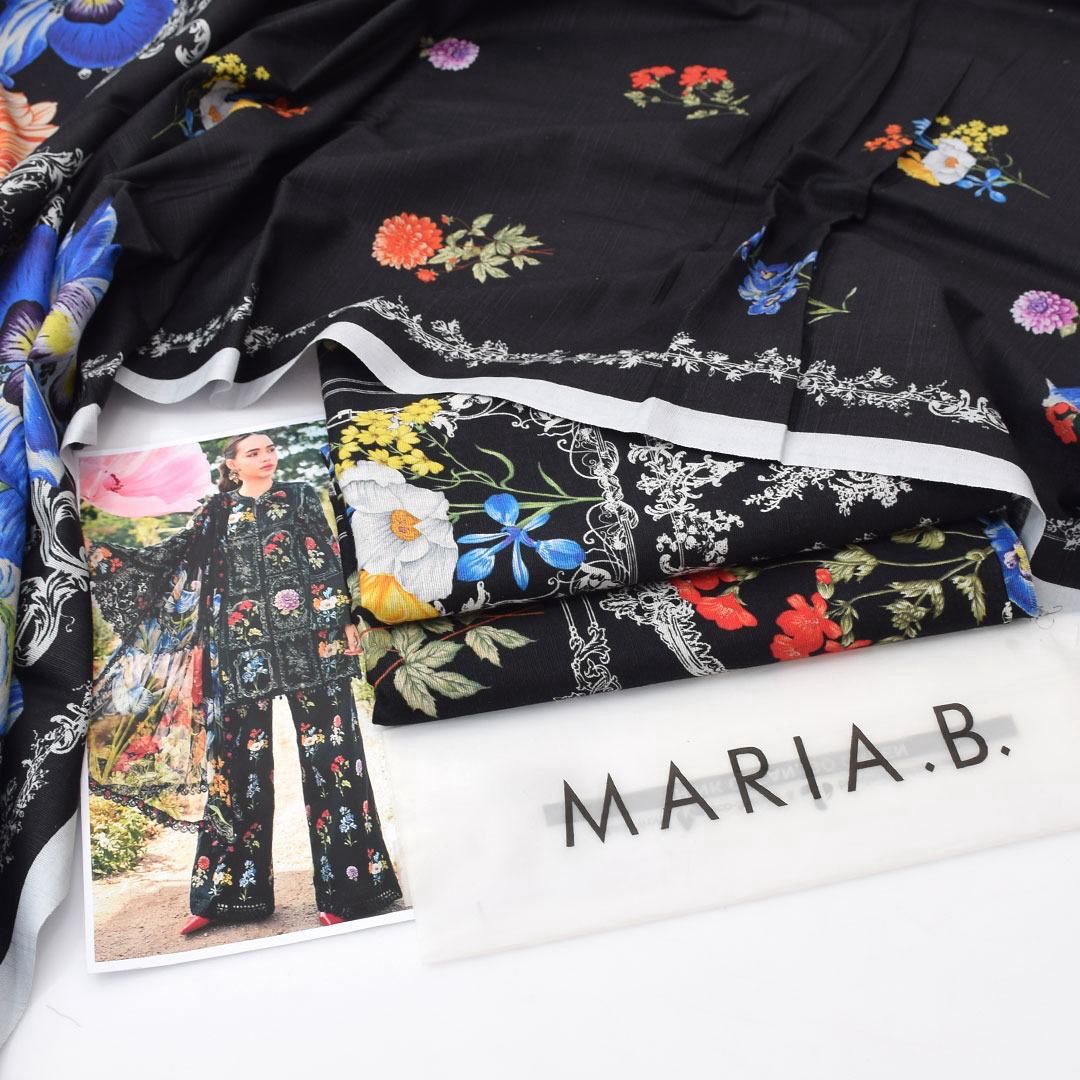 Black & multicolor suit | 3pcs Maria.B khaddar collection