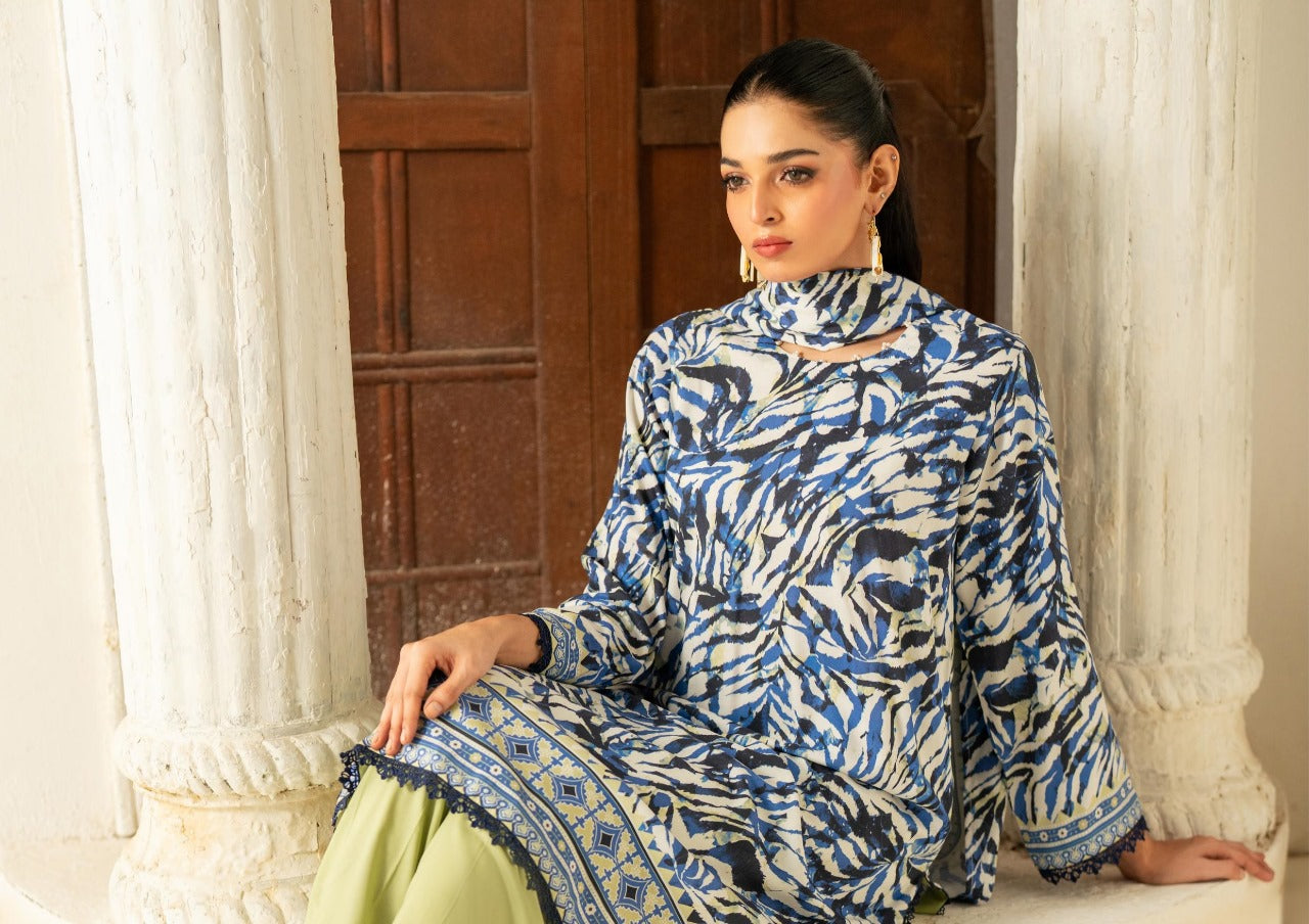 Summer collection | 3pcs suit | Salina | Blue and white