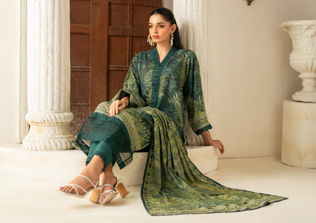 3pcs suit of Salina's summer collection | Dark forest green