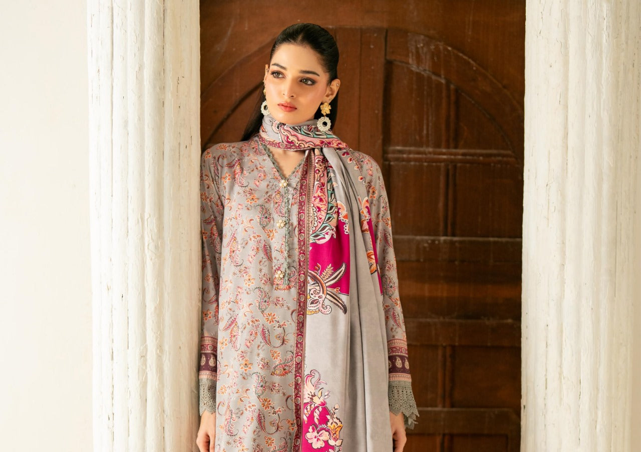 Salina's 3pcs linen collection | Grey and pink