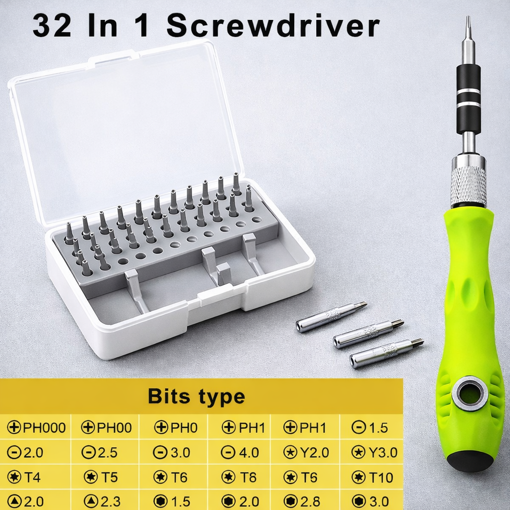 32-in-1 Precision Screwdriver Set – Multi-Bit Repair Tool Kit for Mobile, Laptop & Electronics