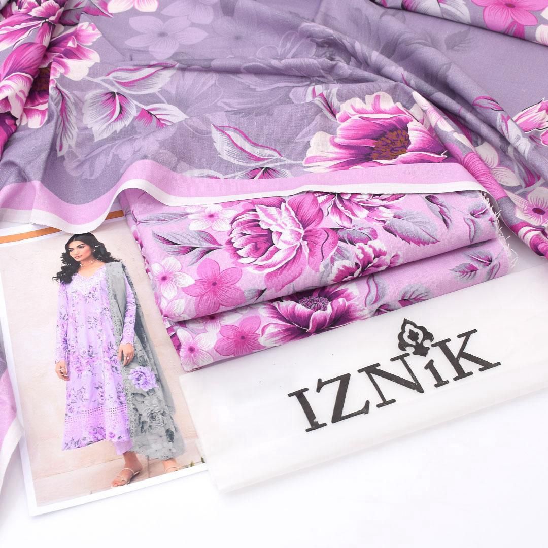 Iznik 3pcs khaddar collection | pastel lavender
