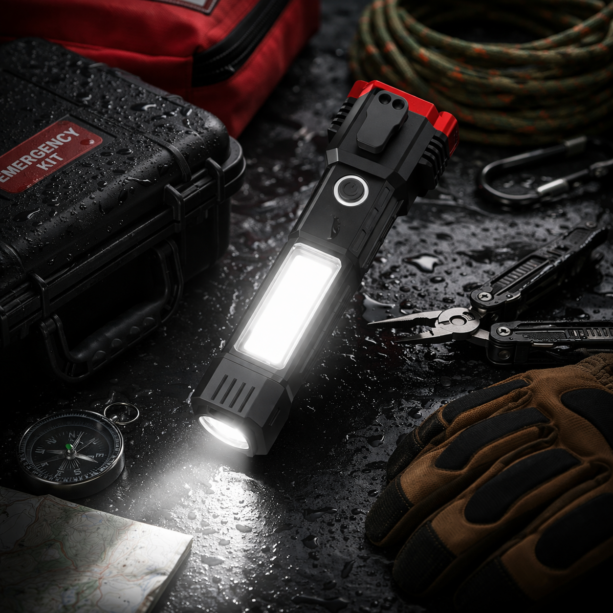 3W Ultra-Bright LED Tactical Flashlight β Long-Range Rechargeable Torch for Camping, Security & Emergency Use | Portable & Durable Design