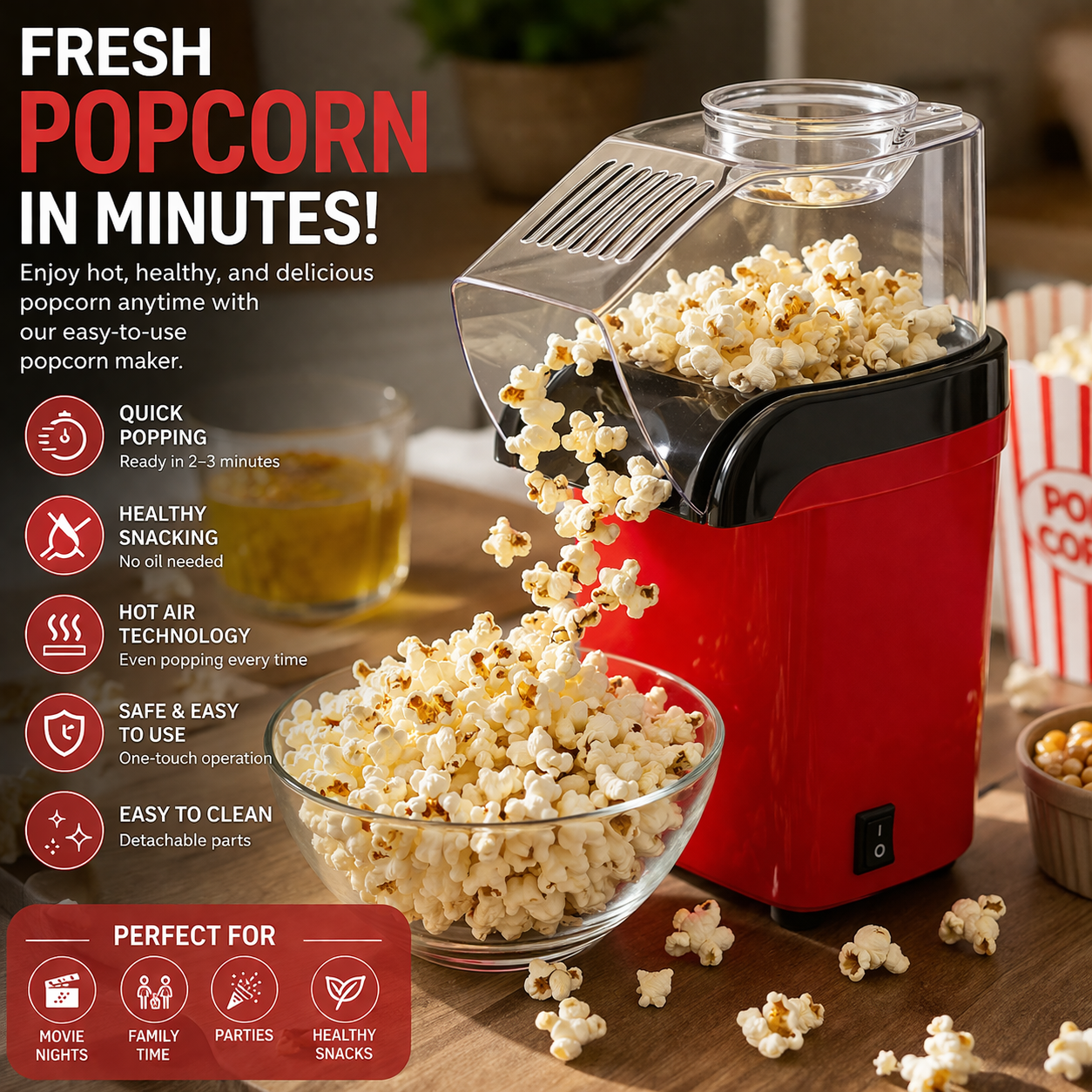 Tinted Heaven Elite Mini Hot-Air Popcorn Maker