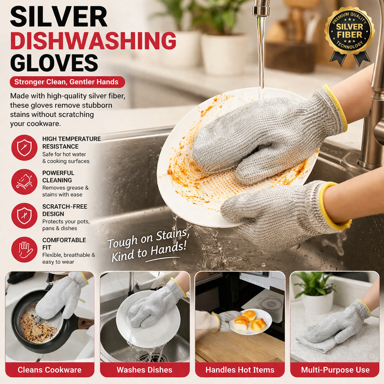 Stainless Steel Mesh Dishwashing Glove – Heavy-Duty Scrubber for Stubborn Stains