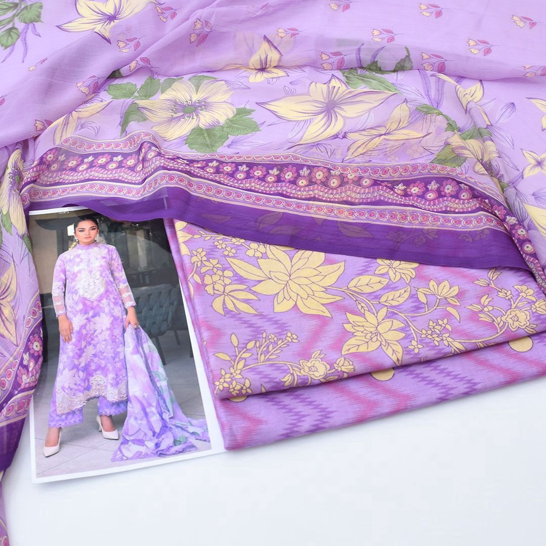 Lilac Premium Lawn Suit 3pc | Aneela's