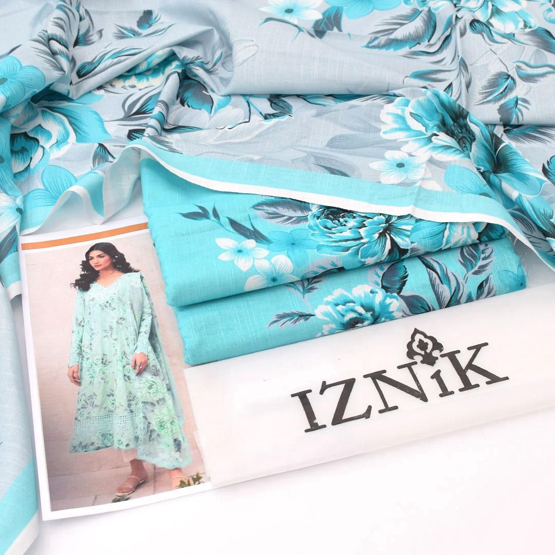 Iznik 3pcs khaddar collection | Turquoise
