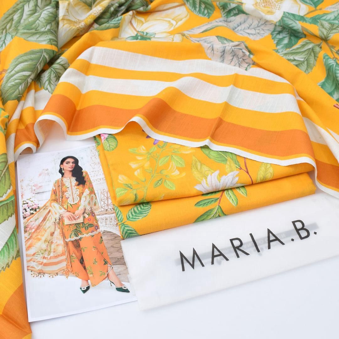 Yellow | Maria.B | Khaddar 3pcs suit | Winter collection
