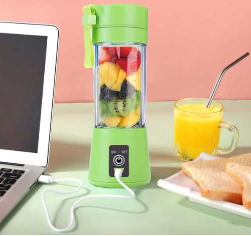Portable Juicer Cup | Mini Cordless Blender, USB Rechargeable | Fruit, Vegetable & Ice Crusher