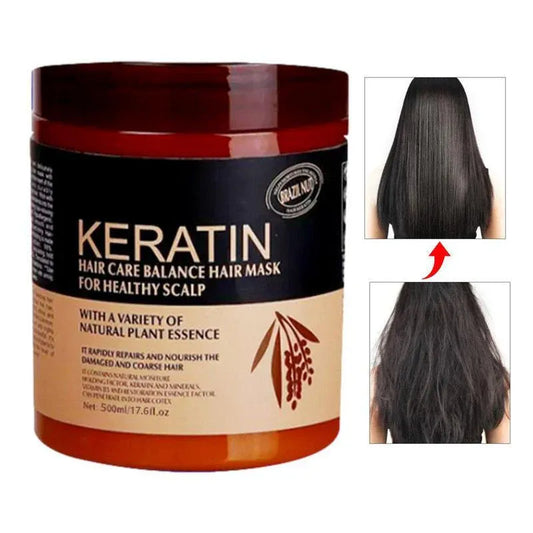 Keratin Hair Mask 500ml – Deep Repair, Anti-Frizz & Shine Restorer for Damaged & Color-Treated Hair