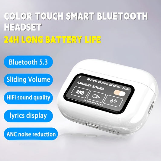 A9 Pro 2 Wireless Earbuds | Bluetooth with ANC + ENC, 4 Ear Tips – White