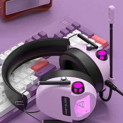 Ajazz FirstBlood H-10 Gaming Headset – 7.1 Surround Sound, RGB Lights, Noise-Cancelling Mic