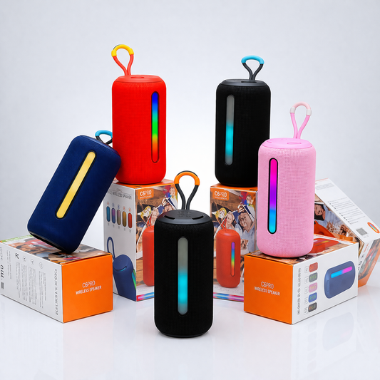 BS-09 Portable Wireless Speaker with RGB Lighting and Integrated Carry Loop