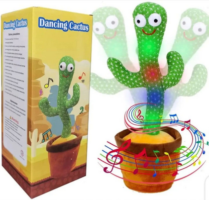 Interactive Dancing & Singing Cactus Toy with LED Lights – Talking, Recording & Fun Musical Toy for Kids in Pakistan