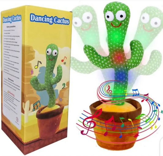 Interactive Dancing & Singing Cactus Toy with LED Lights – Talking, Recording & Fun Musical Toy for Kids in Pakistan