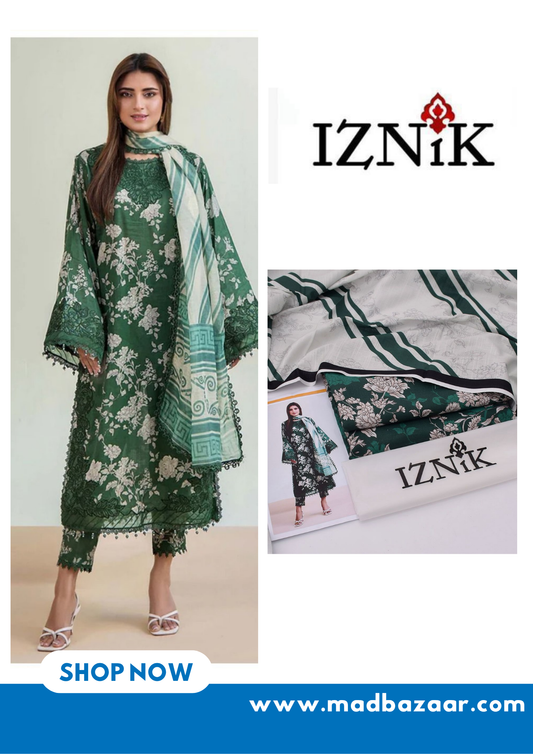 deep green & ivory khaddar suit | 3 pcs collection | Iznik