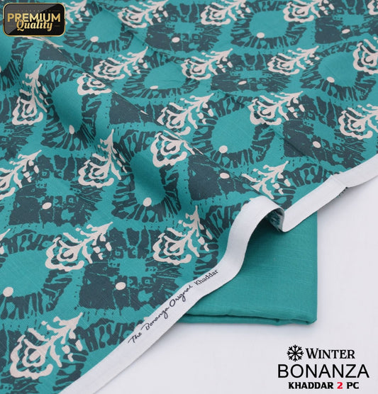 Turquoise/ Ferozi Bonanza 2-Piece Khaddar Suit -Winter Collection