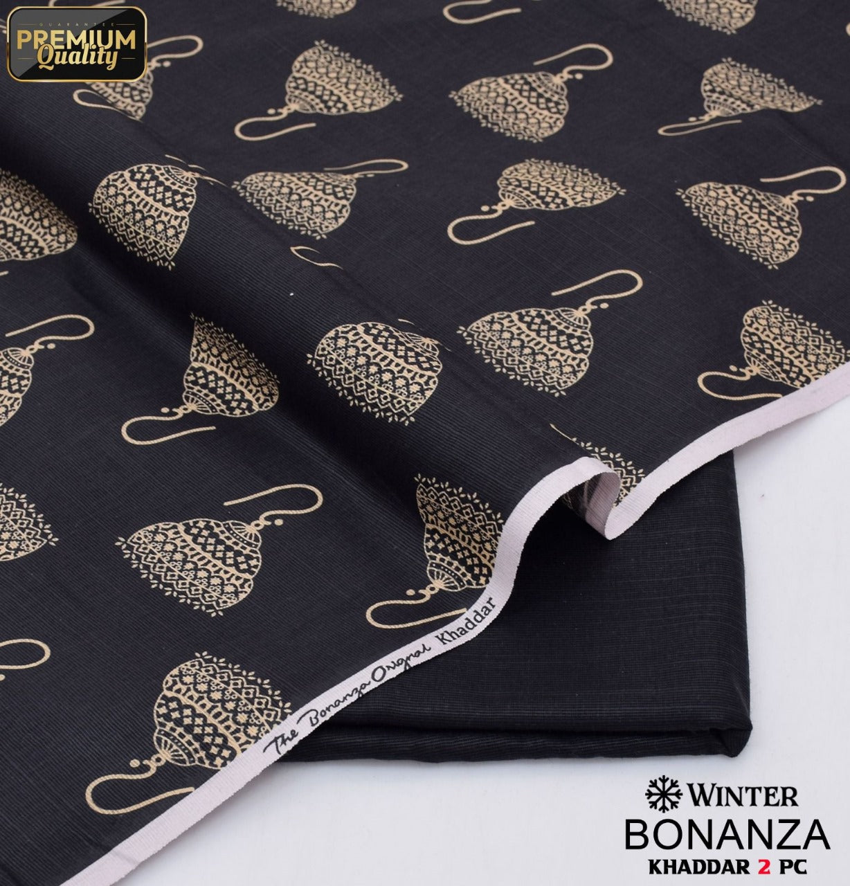 Khaddar 2pcs suit | Black | Winter Collection -BONANZA