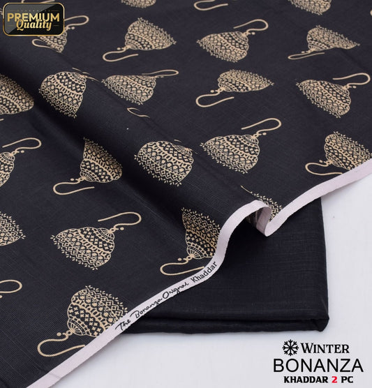 Khaddar 2pcs suit | Black | Winter Collection -BONANZA