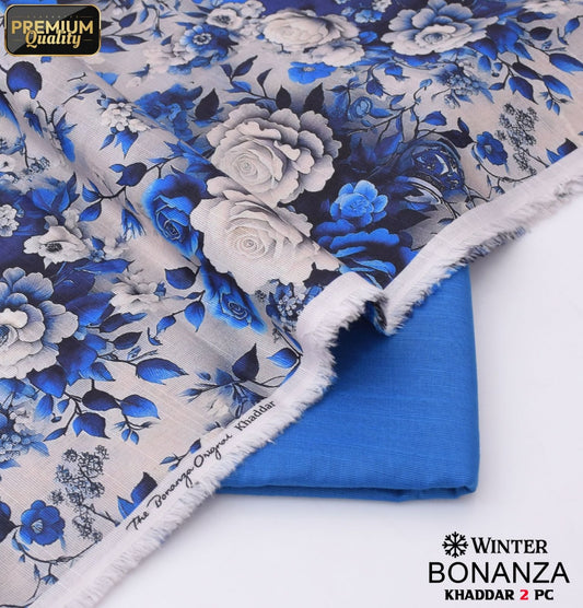 Blue khaddar 2pc suit | Bonanza | Winter collection