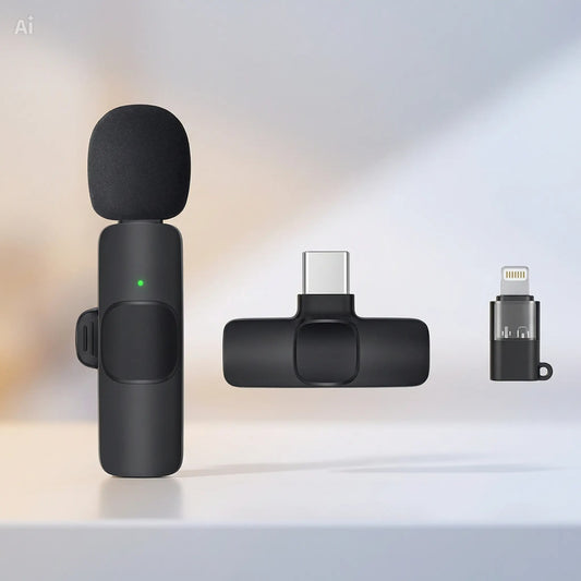 K8 Wireless Lavalier Microphone – Type-C Plug & Play Mini Mic for Clear Voice Recording (20M Range)
