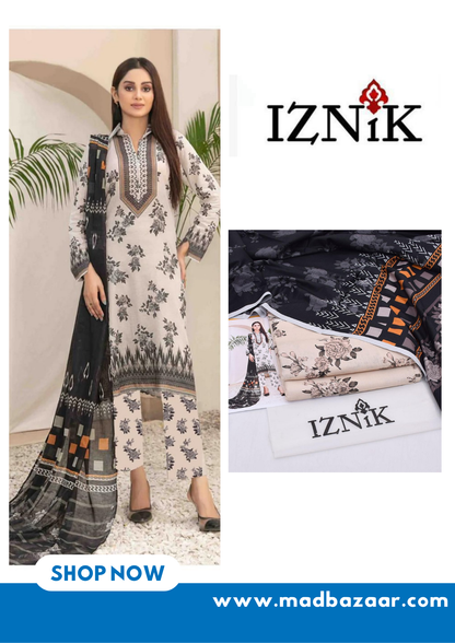 Iznik khaddar 2pcs collection | Winter wear | black & beige