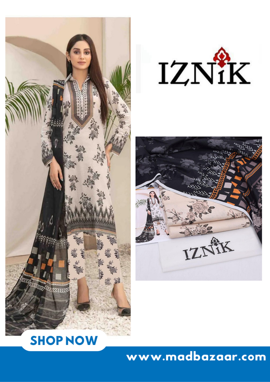 Iznik khaddar 2pcs collection | Winter wear | black & beige