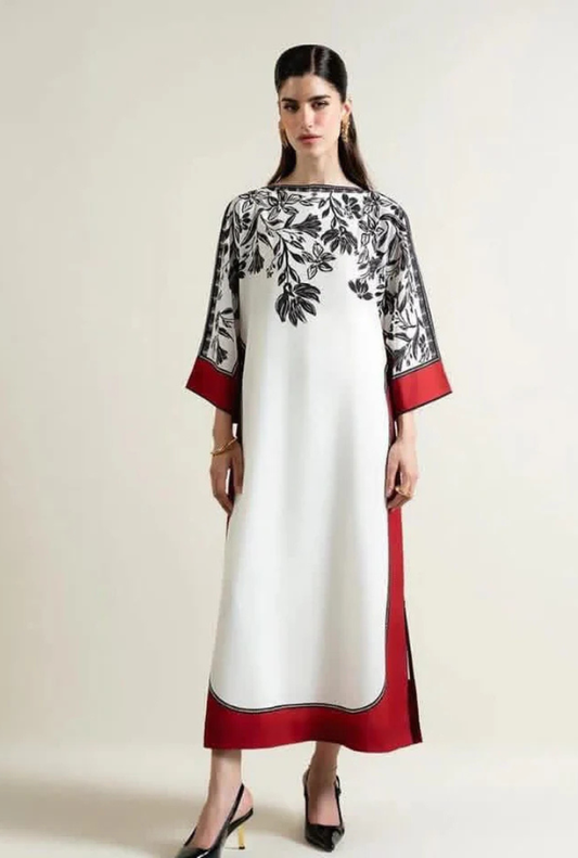 White Printed 3-Piece Suit – Shamooz Silk Elegance