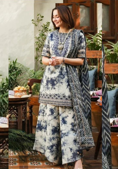 Sapphire khaddar 3pcs collection | ivory & black