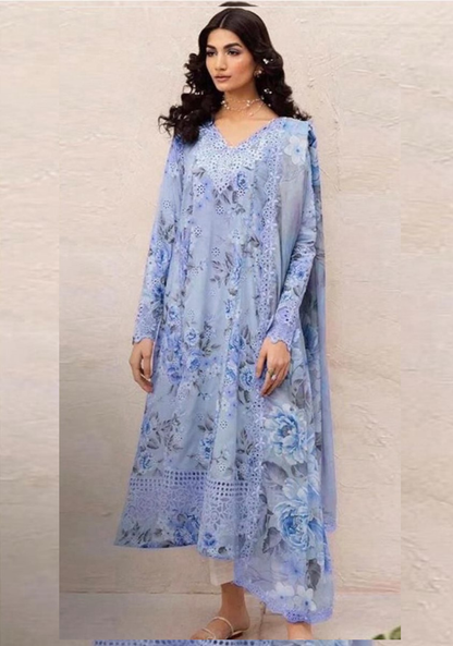 Iznik 3pcs khaddar collection | powder blue shade