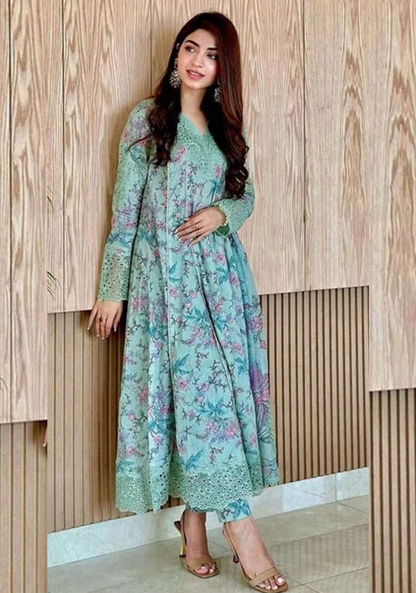 Turquoise/Ferozi color | IZNIK | Premium Lawn Suit 3pc