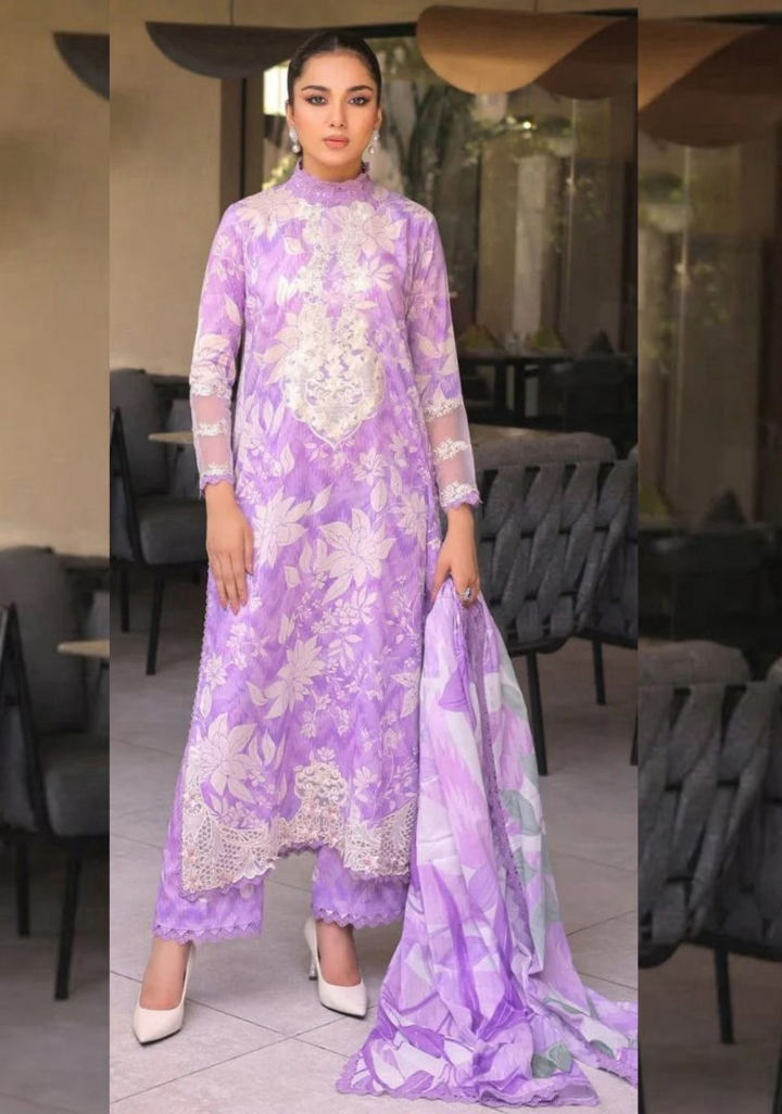 Lilac Premium Lawn Suit 3pc | Aneela's