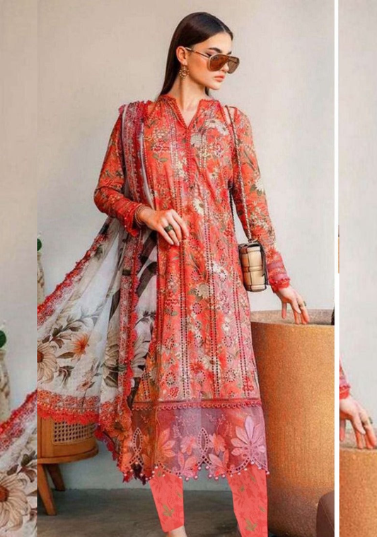 Pink MARIA.B Dhanak 3-Piece Suit – Winter Collection