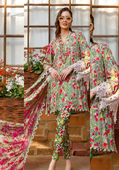 Green MARIA.B  Dhanak 3-Piece Suit – Winter Collection