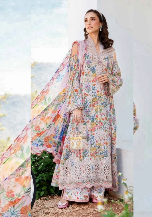 Multicolor Premium Lawn Suit 3pc -Maria.B