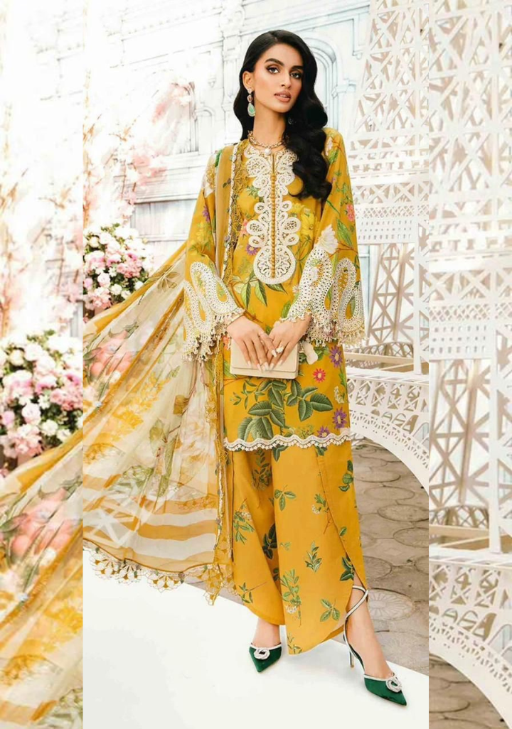 Yellow | Maria.B | Khaddar 3pcs suit | Winter collection