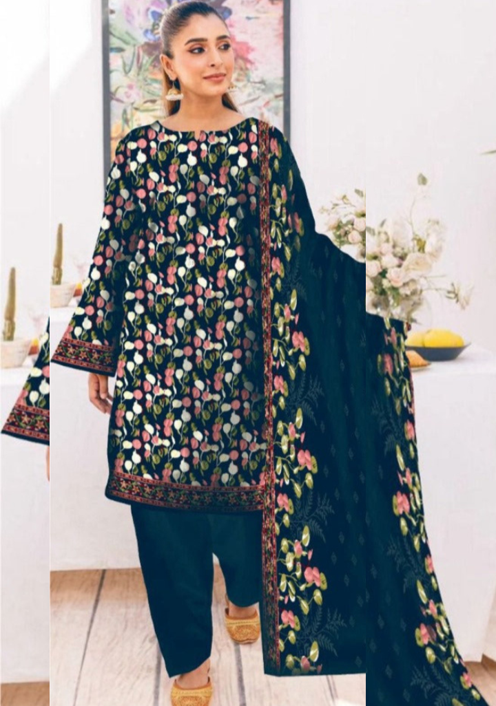 Dark blue Nishat Dhanak 3-Piece Suit | Winter Collection