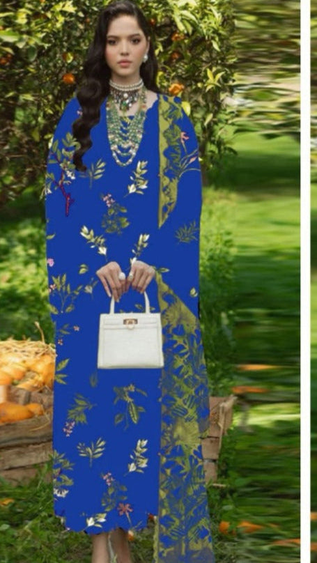 Blue BAROQUE Dhanak 3-Piece Suit – Winter Collection