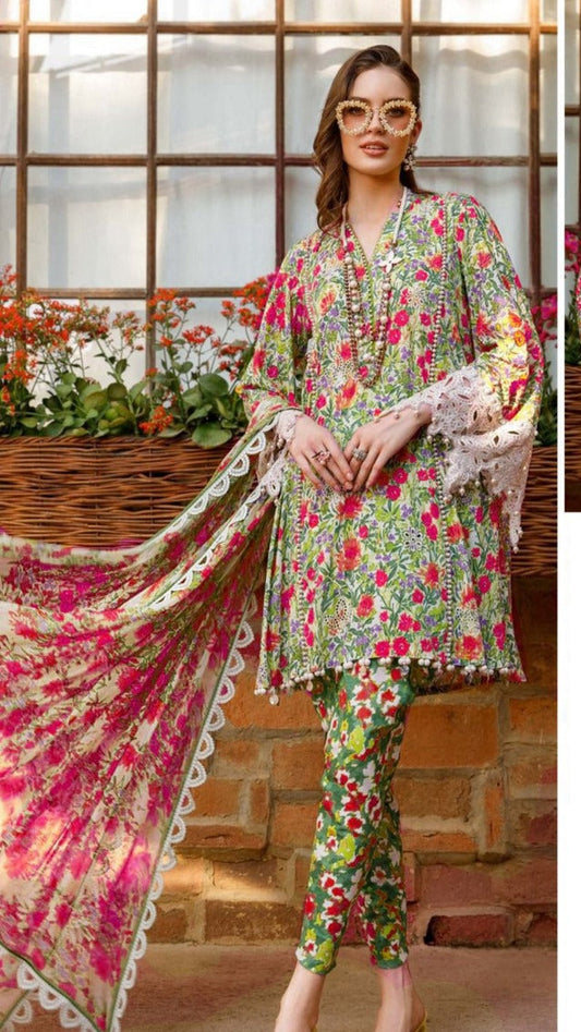 Green MARIA.B  Dhanak 3-Piece Suit – Winter Collection